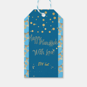 PixDezines Happy Hanukkah/Faux Gold/DIY-kleuren Cadeaulabel