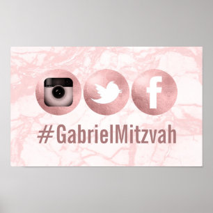 PixDezines Hashtag voor sociale media, Feest Poste Poster