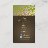 PixDezines Haute Coutour Damask, Faux Silver Visitekaartje (Achterkant)