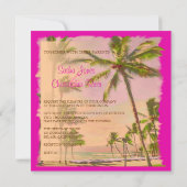 PixDezines  hawaiiaans strand/roze Kaart (Achterkant)