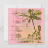 PixDezines  hawaiiaans strand/roze Kaart (Achterkant)