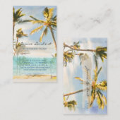 PixDezines  hawaiiaanse strandscène Visitekaartje (Voorkant / Achterkant)