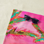 PixDezines  Hawaiian Beach/roze/Blauwgroen Strandlaken (In situ)