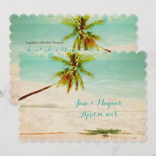 PixDezines  Hawaiian Beach/Turquoise Kaart (Voorkant / Achterkant)