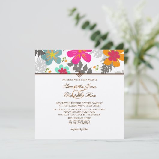 PixDezines Hawaiian Oerwoud/DIY kleur/Felt Ecru Kaart (Staand voorkant)