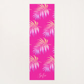 PixDezines Hawaiian Oerwoud Roze groene olie Yogamat (Achterkant)