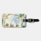 PixDezines  hawaiian strand scene/Breezy Blu Bagagelabel (Voorkant horizontaal)