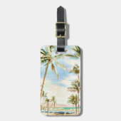 PixDezines  hawaiian strand scene/Breezy Blu Bagagelabel (Voorkant verticaal)