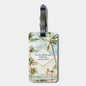 PixDezines  hawaiian strand scene/Breezy Blu Bagagelabel (Achterkant verticaal)