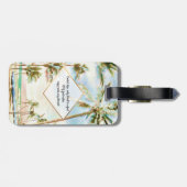 PixDezines  hawaiian strand scene/Breezy Blu Bagagelabel (Achterkant horizontaal)