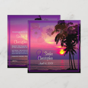 PixDezines Hawaiian Sunset Beach/Luau Kaart