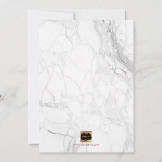 PixDezines Hens Nacht Faux Roos Goud Script + Marm Kaart (Achterkant)