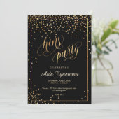 PixDezines Hens Party Faux Gold Confetti Kaart (Staand voorkant)