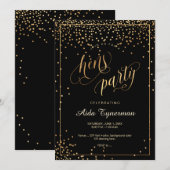 PixDezines Hens Party Faux Gold Confetti Kaart (Voorkant / Achterkant)