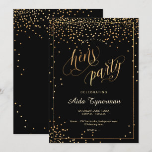 PixDezines Hens Party Faux Gold Confetti Kaart