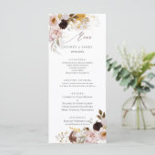 PixDezines  Herfst Flowers Blush Burgundy Menu (Staand voorkant)