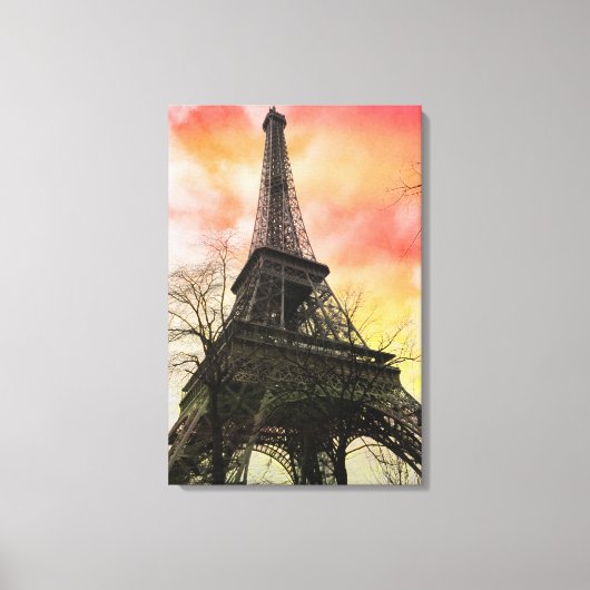 PixDezines herfst Parijs, Eiffeltoren Canvas Afdruk (Voorkant)