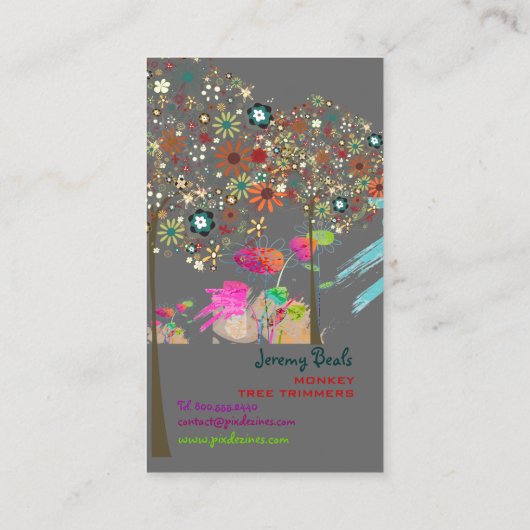 PixDezines  Herfstbloemen/DIY kleur!! Visitekaartje (Achterkant)