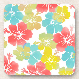 PixDezines hibiscus/diy achtergrond Drankjes Onderzetter