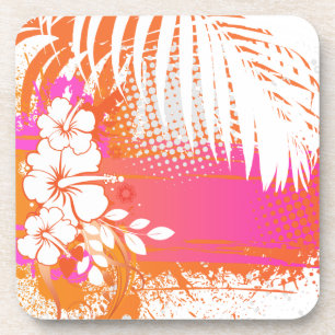 PixDezines hibiscus/DIY achtergrondkleur Drankjes Onderzetter