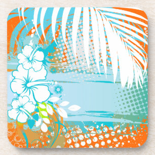 PixDezines hibiscus/DIY achtergrondkleur Onderzetter