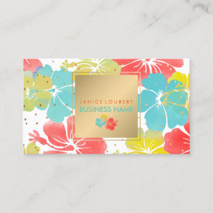 PixDezines Hibiscus/Gold Specks/DIY Achtergrond Visitekaartje