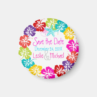 PixDezines hibiscus lei, Save the Date Magneet