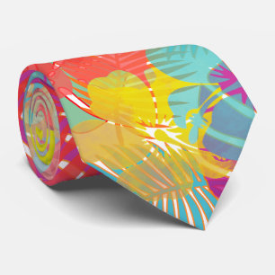 PixDezines Hibiscus/Rainforest/DIY-achtergrond Stropdas