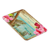 PixDezines hibiscus/ strand/datum opslaan Magneet (Rechterzijde)