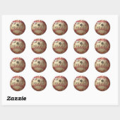 PixDezines Honkbal Mitzvah Ronde Sticker (Vel)