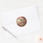 PixDezines Honkbal Mitzvah Ronde Sticker (Envelop)