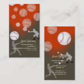 PixDezines honkbalcoach/diy achtergrondkleur! Visitekaartje (Voorkant / Achterkant)