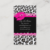 PixDezines hot lips+sassy leopard Visitekaartje (Achterkant)