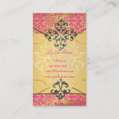 PixDezines Hot Pink/ Étienne Damask Visitekaartje (Achterkant)