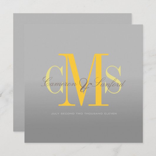 PixDezines Huidige + klassiek/grijs + geel Kaart (Voorkant / Achterkant)