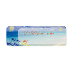 PixDezines hula golf/plumeria/zeester Etiket