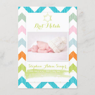 PixDezines ikat chevron/brit milah/foto-lijst Kaart