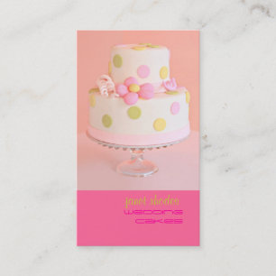 PixDezines in Roze bruidstaart/doe-het-zelf kleur Visitekaartje