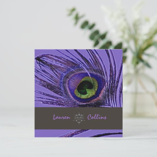 PixDezines Invitations Peacock/Violet (Debout devant)