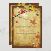 PixDezines Invitations vintages d'automne/feuilles (Devant / Derrière)