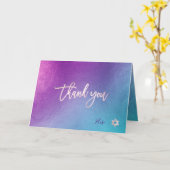 PixDezines Iridescent Ombre Blue Viol ✡ Bedankt Kaart (Gele Bloem)