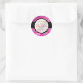 PixDezines Josephine Damask/DIY kleur/heet roze Ronde Sticker (Tas)