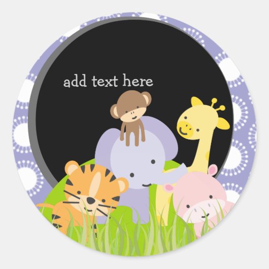 PixDezines Jungle stickers thème/ajouter monogramm (Devant)