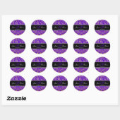PixDezines  kanten neon paarse Ronde Sticker (Vel)