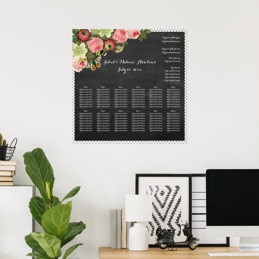 PixDezines-karton+ rozen/zitvlak Poster (Thuiskantoor)