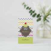 PixDezines keylime wervelt cupcake+chevron Visitekaartje (Staand voorkant)