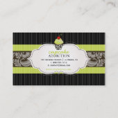 PixDezines keylime wervelt cupcake + pinstripes Visitekaartje (Achterkant)