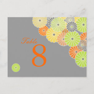 PixDezines Kiku (chrysanthemum), citruskleur Briefkaart