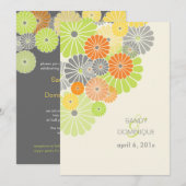 PixDezines Kiku (chrysanthemum), citruskleur Kaart (Voorkant / Achterkant)