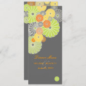 PixDezines Kiku (chrysanthemum), citruskleur Menu (Voorkant / Achterkant)